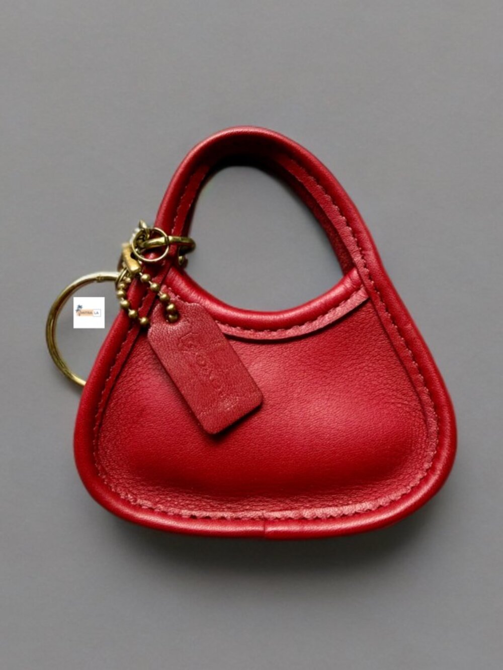 Coach Mini Red Ergo Keyfob Keychain Key Ring 7255 - Picture 2 of 13